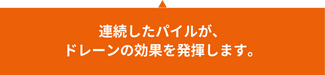 連続したパイルが、
ドレーンの効果を発揮します。