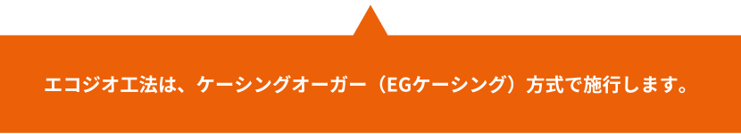 エコジオ工法は、ケーシングオーガー(EGケーシング)方式で施行します。